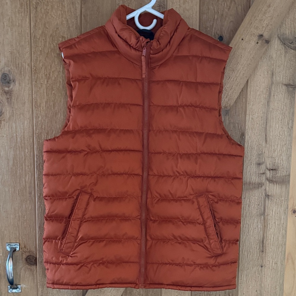 Old Navy Men's or women’s Puffer Vest - Rust Orange